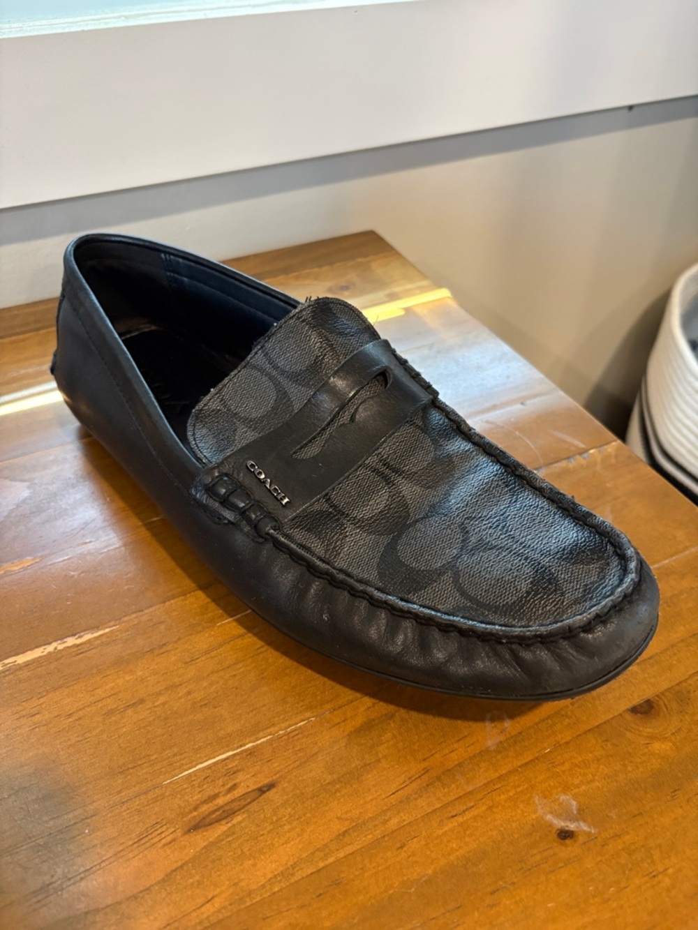 Coach Black Men's Signature Slip-On Loafers